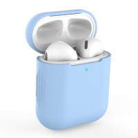 Чехол силиконовый для наушников Apple Airpods 1/2, цвет в ассортименте