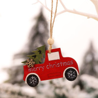 Новогодние и Новогодние украшения для новогодней елки, подвесные украшения для дома, детские игрушки, искусственная деревянная окрашенная красочная машина