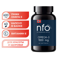 Омега 3 1000 мг, 60 капсул / NFO Omega 3 1000 mg / Рыбий жир с ПНЖК омега 3 в капсулах