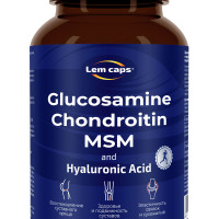 Глюкозамин, хондроитин, МСМ и гиалуроновая кислота. Glucosamine, Chondroitin, MSM, Hyaluronic Acid. Хондропротектор для суставов и связок Lemcaps, 120 таблеток