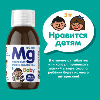 БАД Магний /Магнезиум Хелат + В6 детский/С витамином б6 для детей/Эко жизнь/на сиропе топинамбура/150 мл флакон