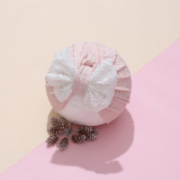 Шапка-бини в Корейском стиле для новорожденных девочек, Милая Кружевная шапка с бантом, мягкая шапка на весну и лето, детская шапочка с кружевным бантом, индийская