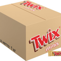 Конфеты шоколадные батончики Twix Minis, 1 кг / Печенье, шоколад, карамель