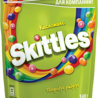 Конфеты драже Skittles в разноцветной глазури, 140 г, Кисломикс