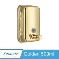 Shinesia 304 диспенсер для жидкого мыла и шампуня из нержавеющей стали для ванной комнаты золотые полированные настенные аксессуары для ванной комнаты