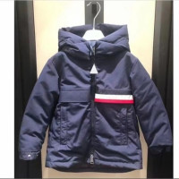 Детская зимняя Толстая модная пуховая куртка с капюшоном и светоотражающими полосками на белом утином пуху