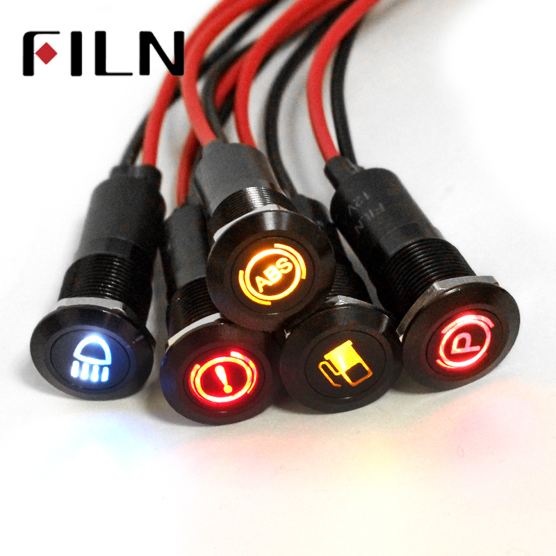 16mm Waterproof Lamp FILN 12V LED Car Boat LED Warning Dashboard Signal Lights Instrument Pilot light (2)