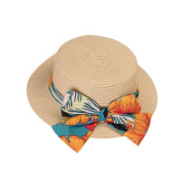 Детская соломенная шляпа Bmnmsl в стиле бохо с принтом и бантом, шляпа для защиты от солнца в рыбацком стиле, Детская Солнцезащитная шляпа от солнца для девочек