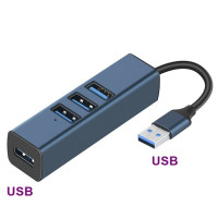 Алюминиевый концентратор USB C 3,0 Type C на RJ45, 4 порта