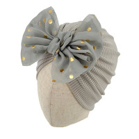 Детская шапка для новорожденных Милая блестящая однотонная шапка из полиэстера с узлом для новорожденных