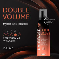 La Grase Double Volume мусс для волос , для укладки и фиксации локонов, прикорневого объема и стайлинга, 150 мл