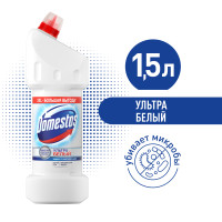 Domestos Ультра Белый, чистящее средство для туалета, Антибактериальный эффект, 1500 мл