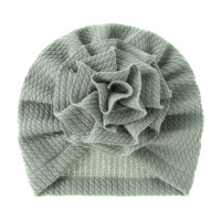 Детская модель с большим цветочным рисунком, ребристая полосатая шапочка с рюшами, облегающая шапочка