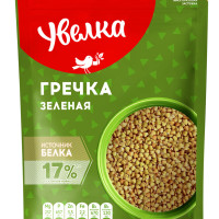 Гречка зеленая Увелка, непропаренная, 450 г