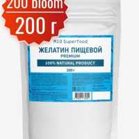 Желатин пищевой говяжий Miosuperfood PREMIUM для приготовления желе 87% белка (коллаген), аналог агар агар, все для выпечки, ингредиенты для десертов, холодца, рыбного и мясного заливного. 200г