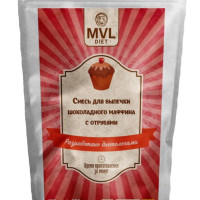 MVL Смесь для выпечки Шоколадный Маффин с отрубями Диетический, Низкокалорийный, для правильного питания, Без Сахара 350гр.