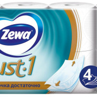 Туалетная бумага Zewa Just 1, 4 слоя, 8 рулонов