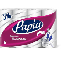 Papia Бумажные полотенца PURE&SOFT белые трёхслойные 4 штуки