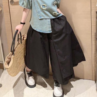 Летний комплект для девочек, новинка 2023, модная летняя джинсовая рубашка для маленьких девочек, хлопковые брюки, комплект из двух предметов