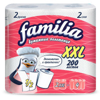 Familia Бумажные полотенца  "XXL", 2 слоя, 1 упаковка по 2 рулона