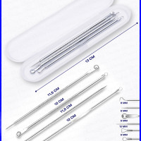 Chelay. Инструмент для чистки лица от черных точек косметологический набор 4 предмета ложка уно петля видаля
