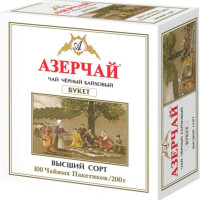 Чай в пакетиках черный Азерчай Букет, 100 шт