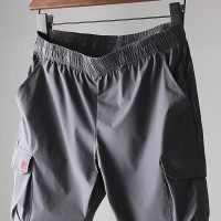 戶外速乾褲男女夏季薄款彈力寬鬆透氣工裝口袋束腳小腳工裝褲大尺碼