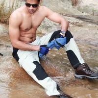 戶外速乾褲男款耐磨防水大尺碼登山貝爾衝鋒褲夏季徒步釣魚快乾長褲