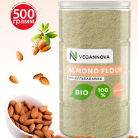 VeganNova Миндальная мука мелкого помола, без глютена, высший сорт,  500 г