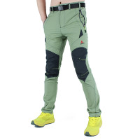 男式戶外拼接防水速乾褲男修身徒步登山褲彈力透氣春夏季薄款快乾