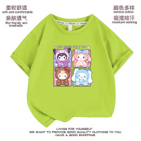 Детская Хлопковая футболка с рисунком аниме My Melody Cinnamoroll Kuromi Purin Dog, симпатичная летняя свободная мультяшная футболка разных цветов с коротким рукавом