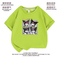 Летняя детская футболка с героями аниме Kuromi Melody, милые футболки для девочек, топы с коротким рукавом для мальчиков, повседневная детская одежда