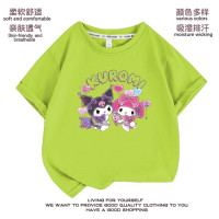 Летняя детская футболка с героями аниме Kuromi Melody, милые футболки для девочек, топы с коротким рукавом для мальчиков, повседневная детская одежда