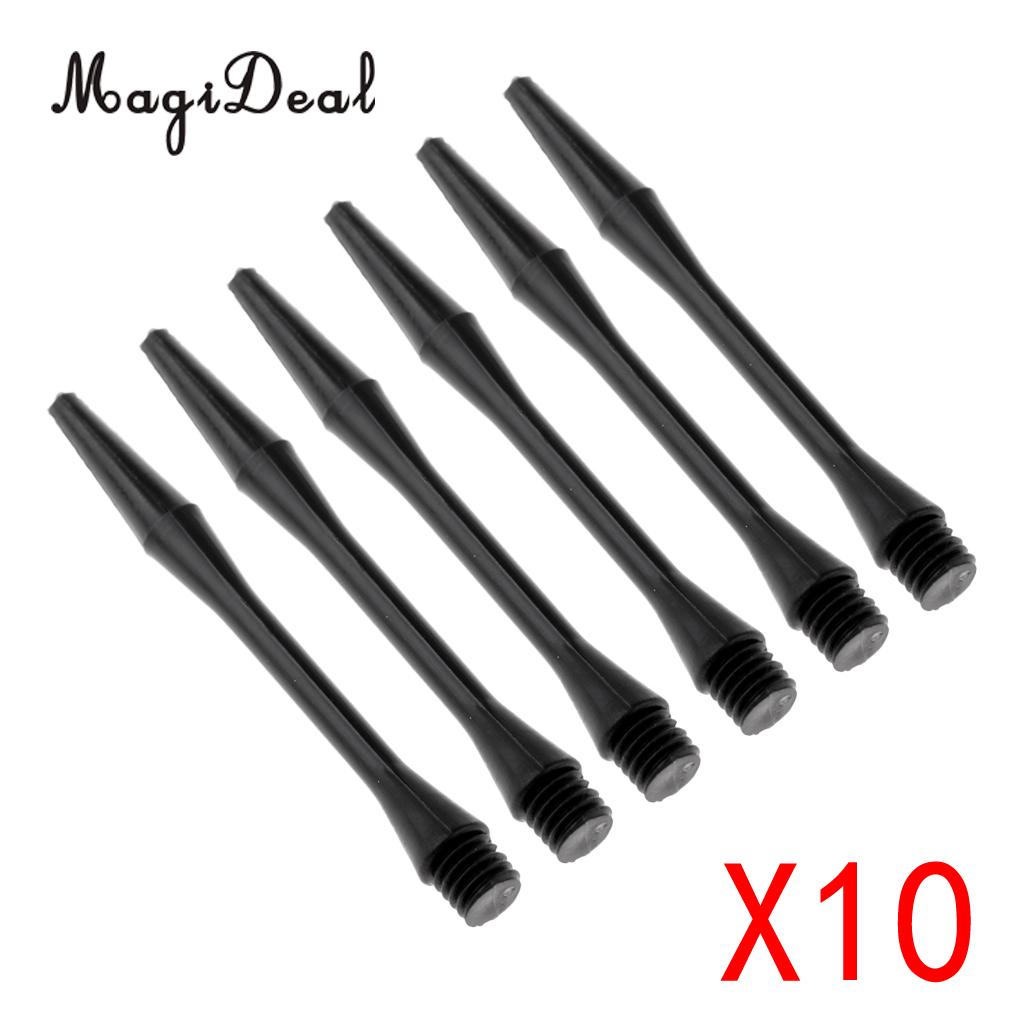 MagiDeal 60 Pcs 54mm Thread Plastic Re-Grooved Dart Stems Shafts Black