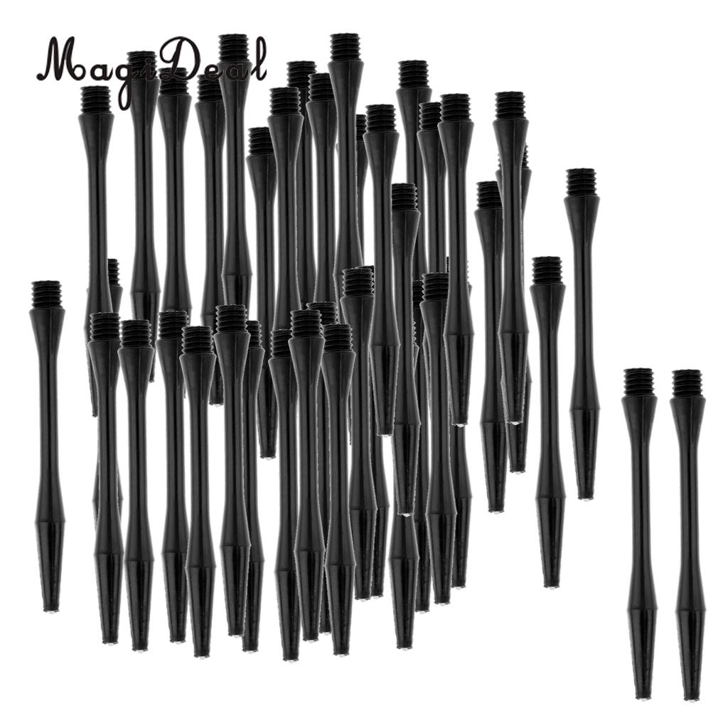 MagiDeal 60 Pcs 54mm Thread Plastic Re-Grooved Dart Stems Shafts Black