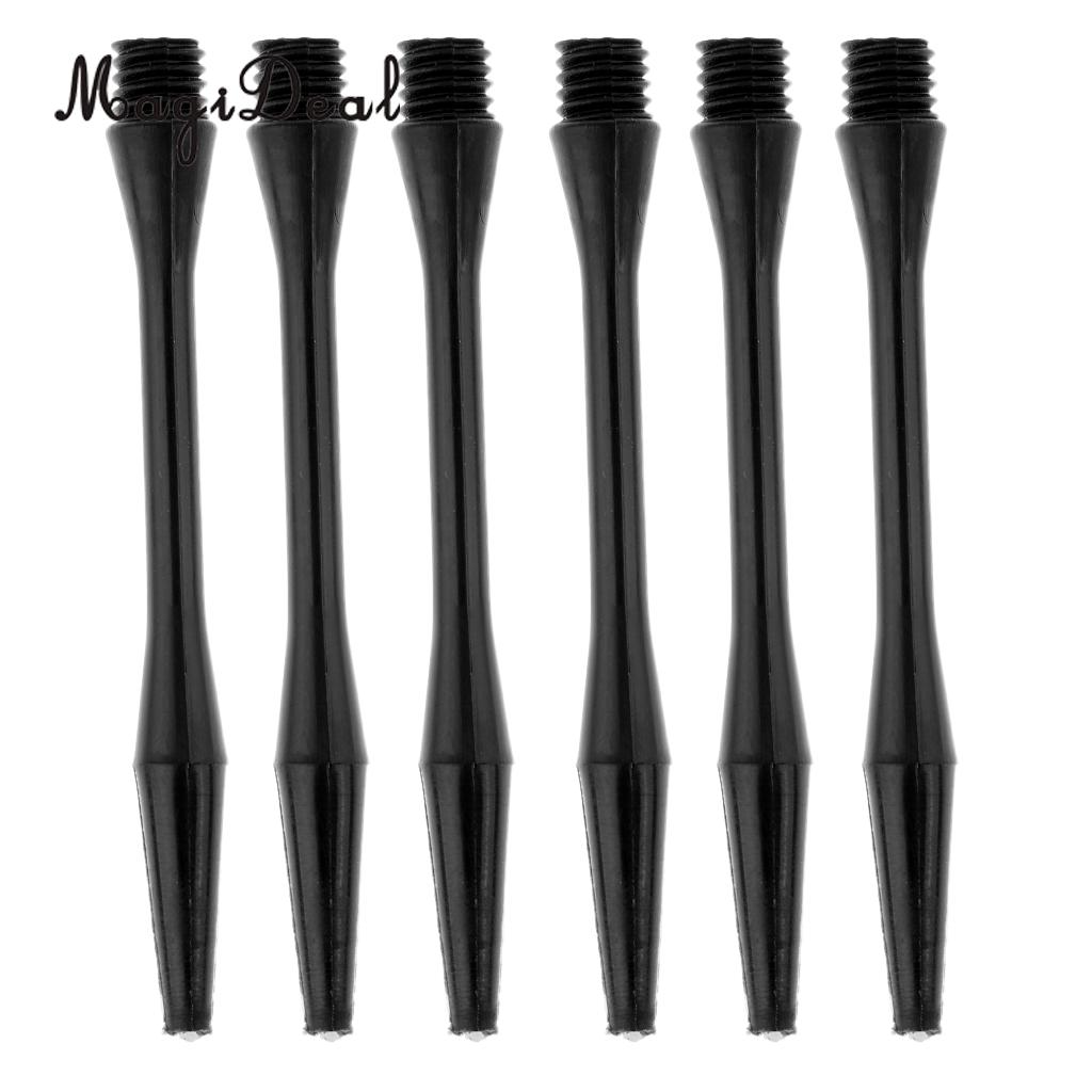 MagiDeal 60 Pcs 54mm Thread Plastic Re-Grooved Dart Stems Shafts Black