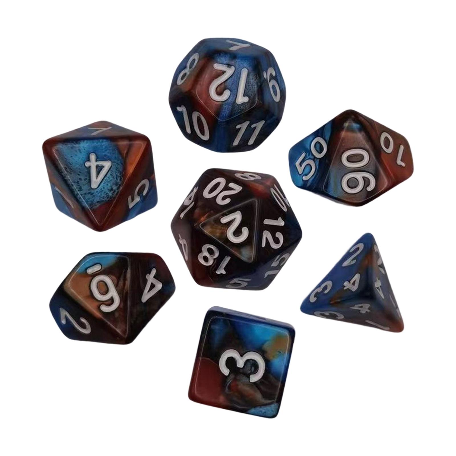 7 Pieces Colorful Polyhedral Dice Set Board Game props Toys Polyhedron Dice for