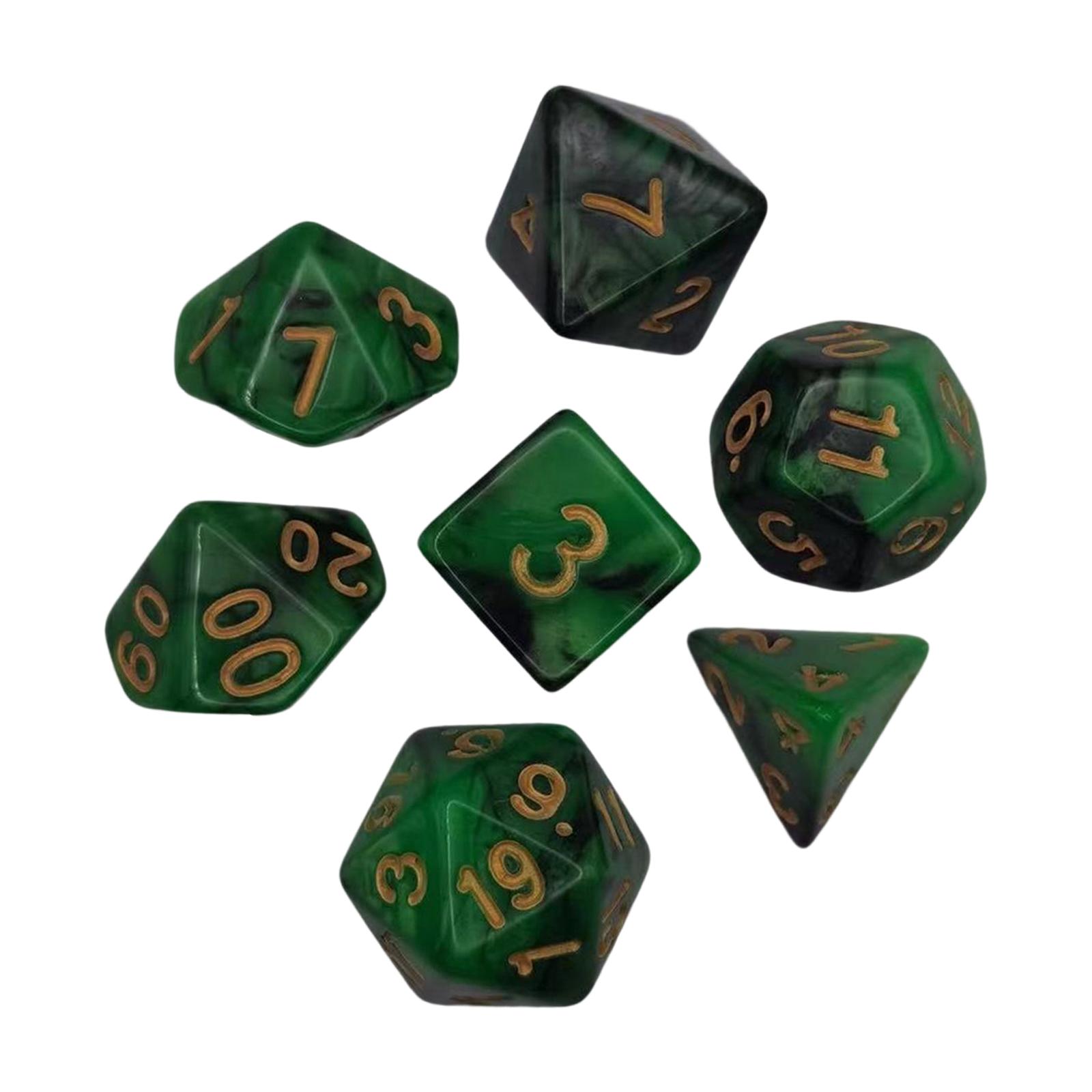 7 Pieces Colorful Polyhedral Dice Set Board Game props Toys Polyhedron Dice for