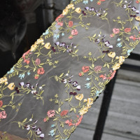 Сетчатая кружевная вышитая декоративная ткань, небольшая свежая сумка, кружевная ткань с вышивкой