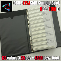 Новинка 0805 SMD образец резистора Book 1% Допуск 170valuesx25pcs = комплект резисторов 4250pcs 0R ~ 10M