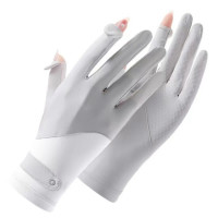 Перчатки женские для велоспорта, Нескользящие летние из вискозы, с защитой от УФ излучения, с двумя пальцами для сенсорного экрана, для вождения, рыбалки