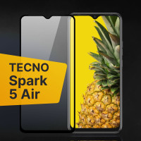 Противоударное защитное 3D стекло с олеофобным покрытием для телефона Tecno Spark 5 Air / Закаленное полноклеевое стекло на Текно Спарк 5 Аир / Полноэкранное с рамкой