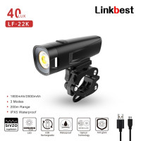 Linkbest 40 lux USB Перезаряжаемый светодиодный фонарь для велосипеда-IPX5 Водонепроницаемый-батарея 2600mAh подходит для всех велосипедов