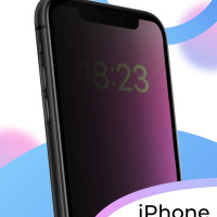 Полноэкранное защитное стекло антишпион для Apple iPhone XR и iPhone 11 / Противоударное приватное стекло с черной рамкой на Эпл Айфон ХР и Айфон 11 / 3D стекло на весь экран