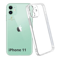 Чехол на iPhone 11 Прозрачный с защитой камеры / Силиконовая Накладка на Айфон 11