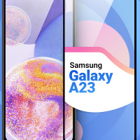 Защитное противоударное стекло для телефона Samsung Galaxy A23 / Полноэкранное стекло 9H на смартфон Самсунг Галакси А23 / Стекло на весь экран c черной рамкой