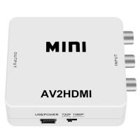 Преобразователь HDMI-AV, подходит для преобразователя HDMI 2AV RCA в HDMI-совместимый CVSB L/R коробка преобразователя видеосигнала