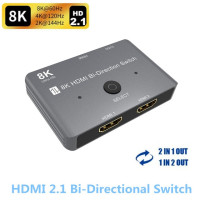 Двунаправленный адаптер HDMI 2,1, сплиттер HDMI 2,1 8K @ 60 Гц 4K @ 120 Гц