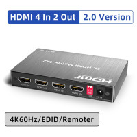 Пульт дистанционного управления Unnlink 4K 60 Гц HDMI матрица 4x2 видео переключатель сплиттер 4 в 2 выход с оптическим Toslink 3,5 мм R/L аудио ИК пульт дистанционного управления