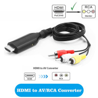 Адаптер-преобразователь HDMI в AV, композитный преобразователь HD-видео в RCA AV/CVSB L/R 1080P 4K3 0 Гц, поддержка NTSC PAL